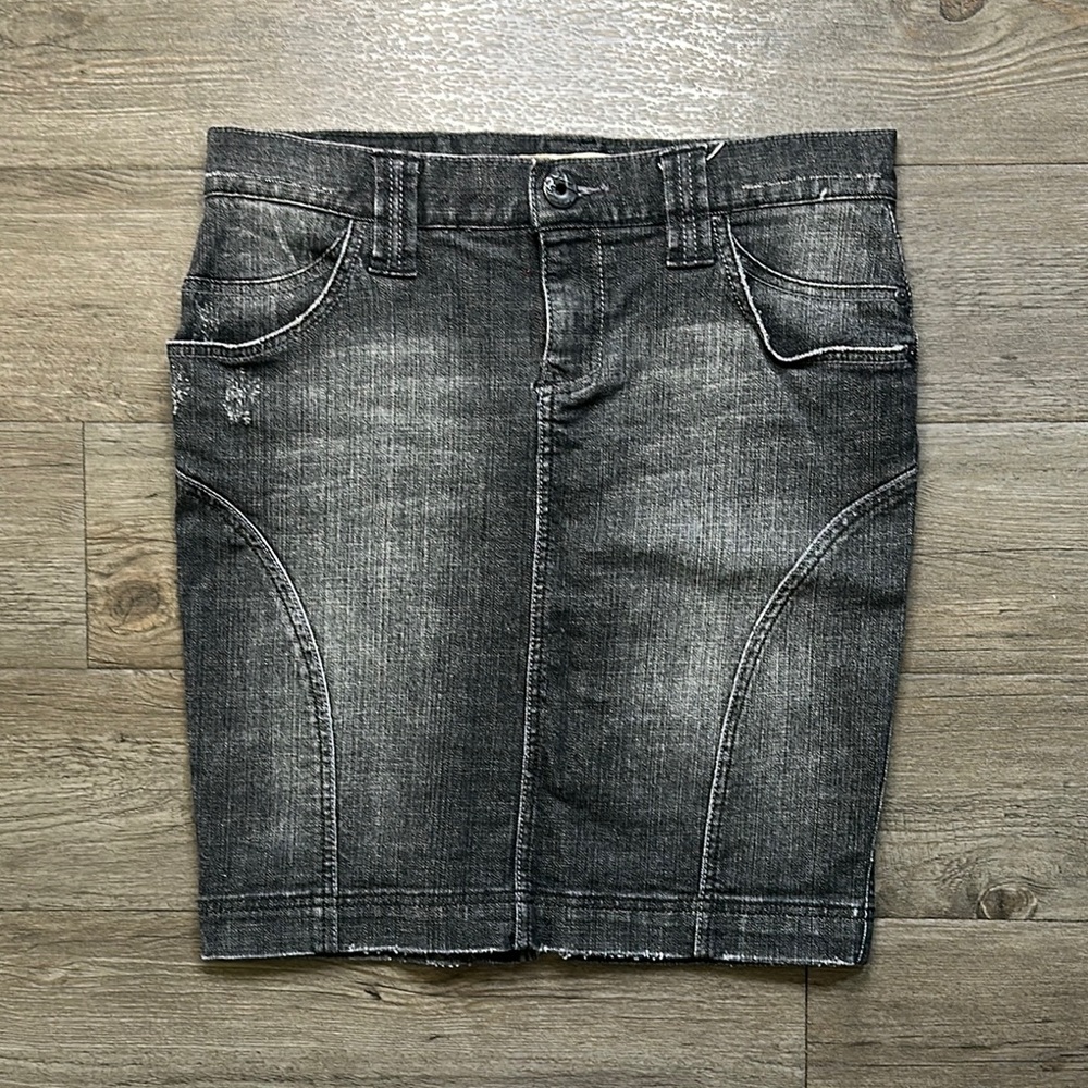 Roxy Charcoal Denim Pencil Skirt